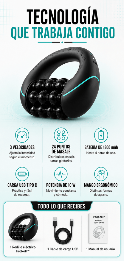 Rodillo De Masaje Eléctrico Portátil